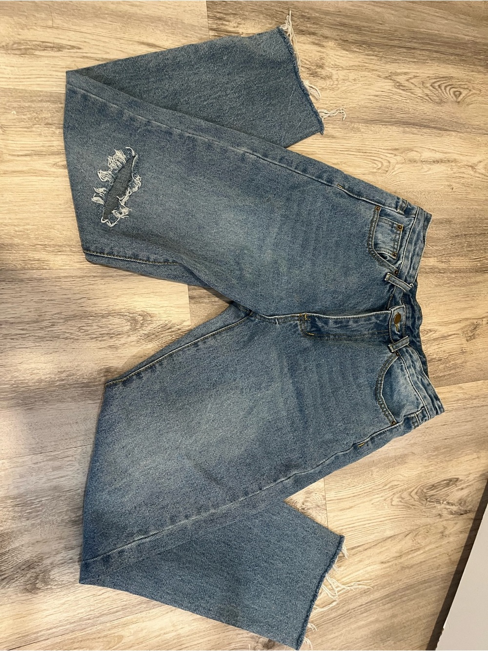 Classic High-Waist Distressed Blue Women’s Jeans